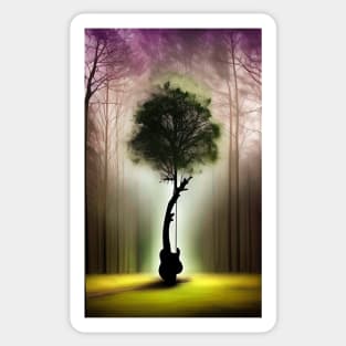 Acoustic Guitar Tree Of Life Guitar Player Nature Guitarist Sticker